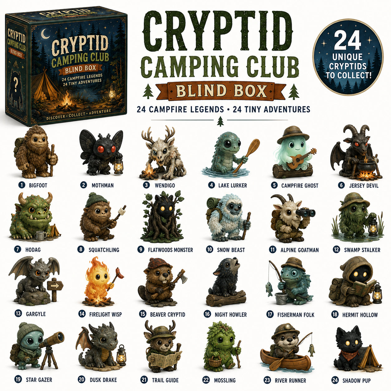 ποΈ North American Cryptids Blind Box β 24 Legends, 24 Mysteries πΉ