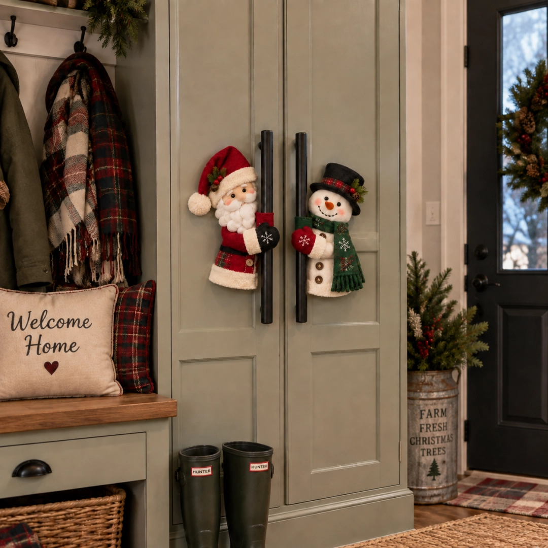 Christmas Santa & Snowman Handle Huggers – Set of 2