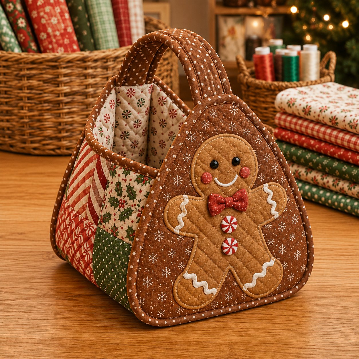 🎄Christmas Character Quilted Carry Basket