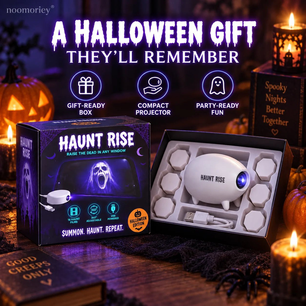 π π» Haunt Rise Halloween Window Projector-360Β° Adjustable Stand for Home Decor π