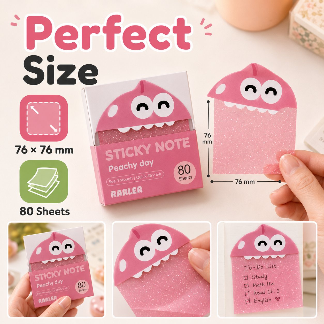 🔥Last Day 50% OFF - 👾Cute Monster Memo Notes | Pull-Out Sticky Note Pad with 80 Easy-Peel Sheets