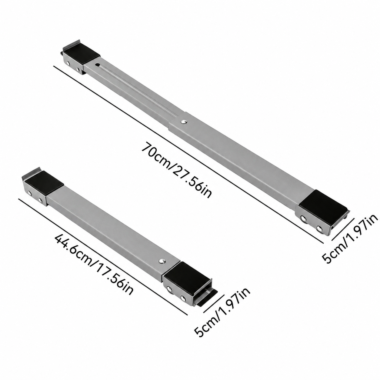 π οΈ2-Pack Telescopic Appliance Dolly, Lockable Wheels, 4cm Low Profile, 44.6β70cm Fit