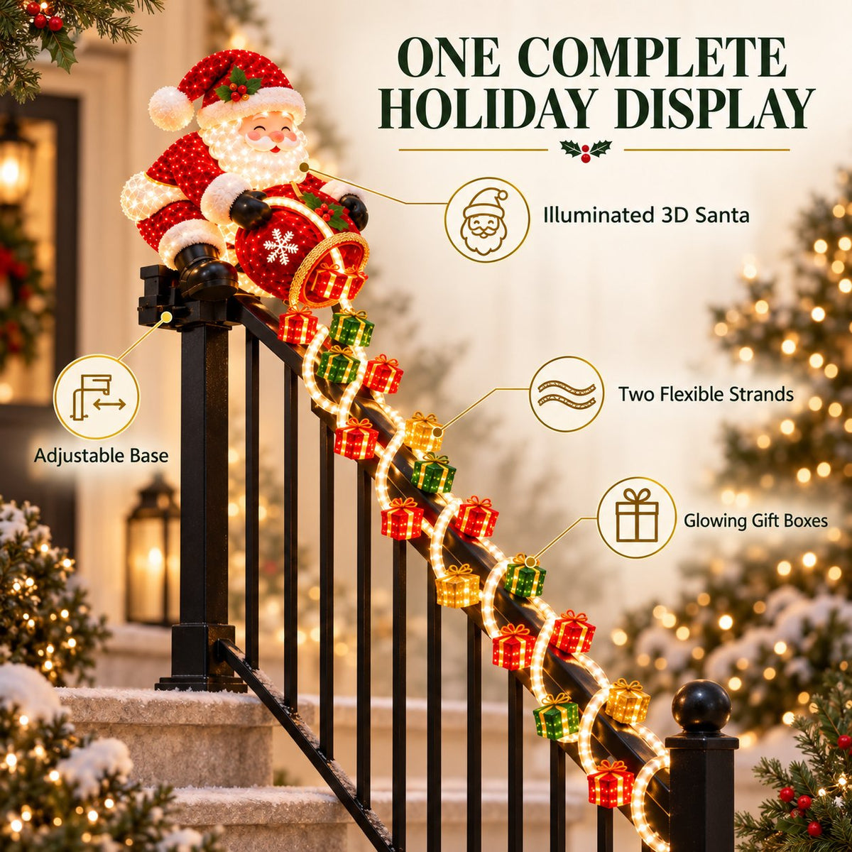 π₯π
Santa Magic Gift Cascade Railing Light