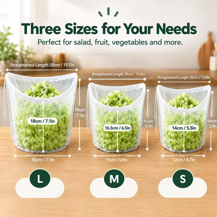 Bowl-Shaped Nylon Nut Milk Bag, Reusable Strainer Bags(3Pcs)