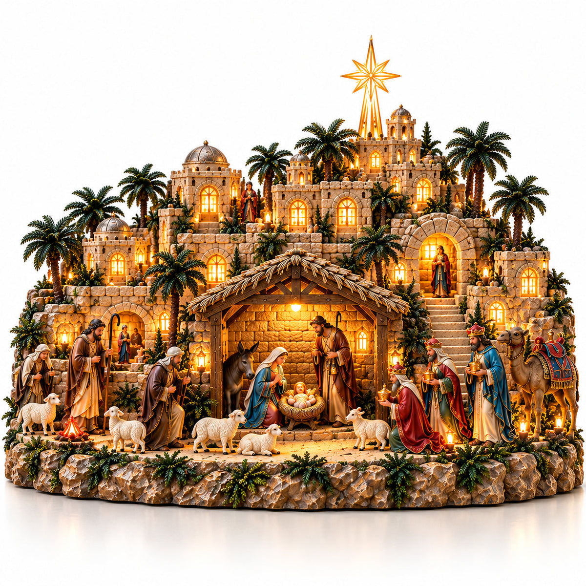 ✨ Remember the Night That Changed Everything! — The Holy Night of Bethlehem Illuminated Nativity Village