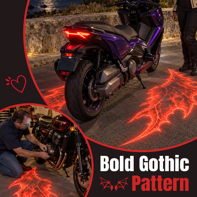 ποΈ Motorcycle Red Devil Wing Ground Projection Lights β 1 Pair of Gothic LED Styling Lights for Night Displays π΄π¦