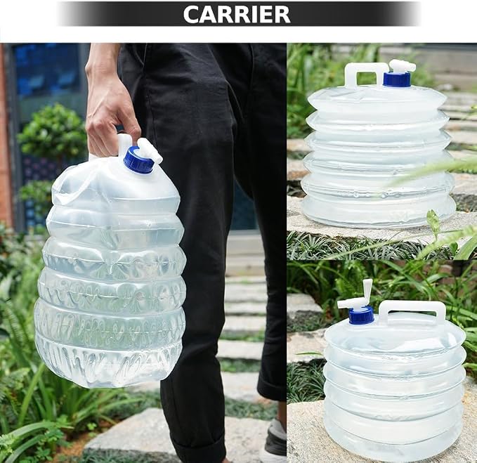 5/10/15-liter foldable water storage container with faucet, lightweight and durable, and reusable