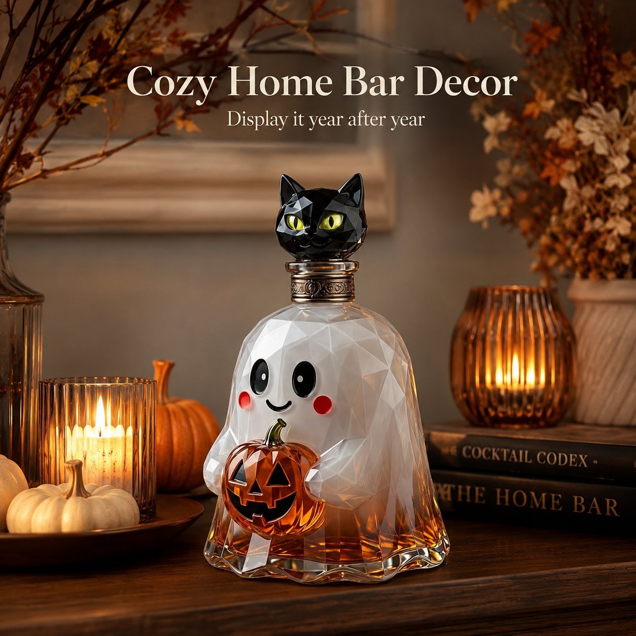π₯Last Day 50% OFF - Ghost Pumpkin Halloween Decanter π Spooky Glass Whiskey Bottle