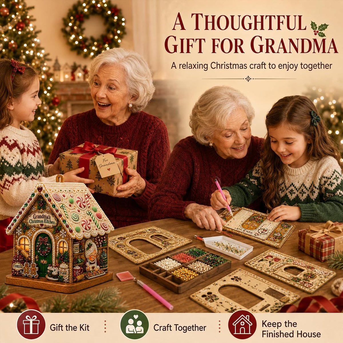 3D Christmas House Diamond Painting Kit