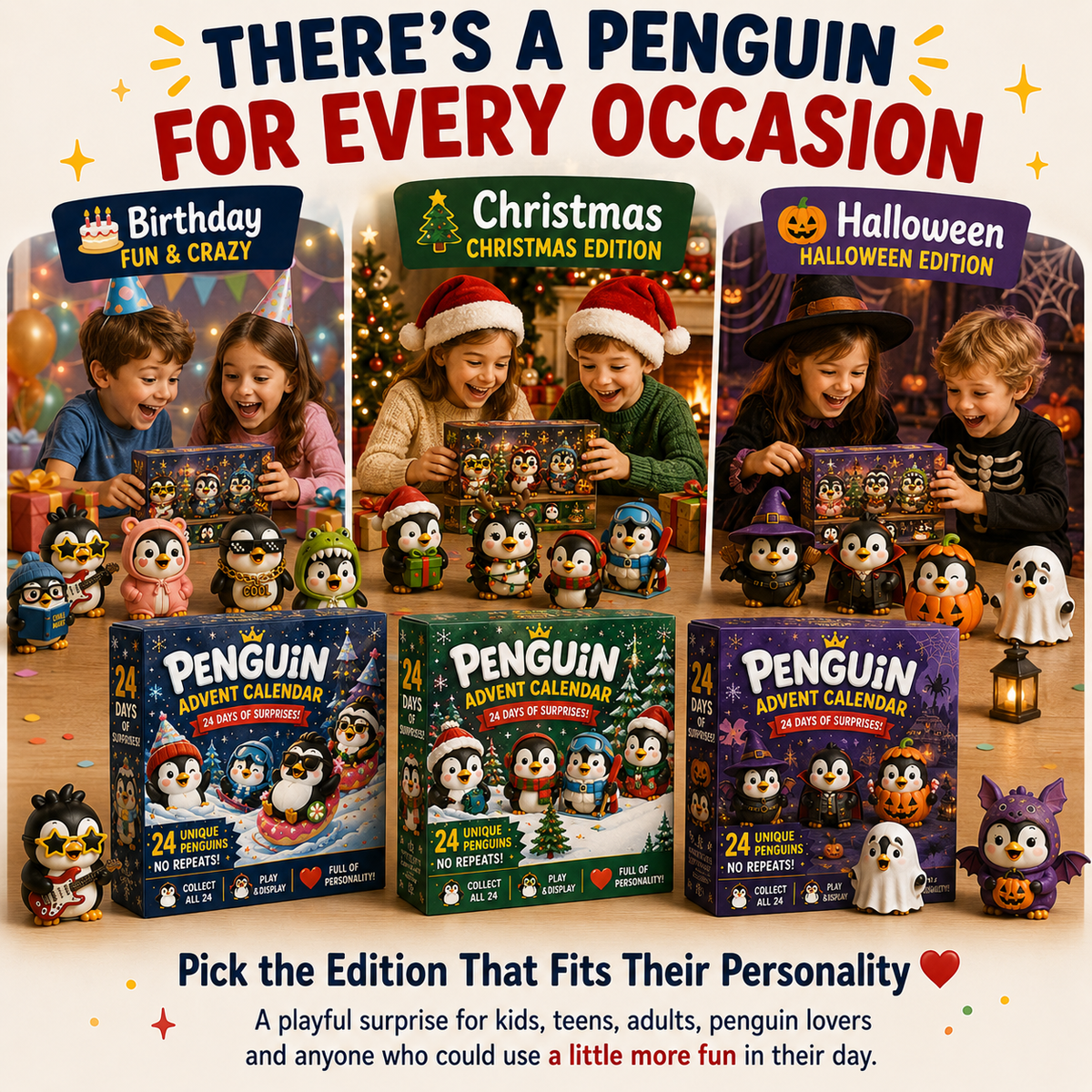 π§ 24 Days of Penguin Surprises Advent Calendar β 3 Fun Editions