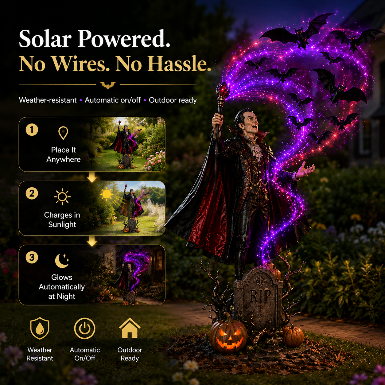 🎃Today 49% OFF🦇Vampire Summoning Bats Garden Light