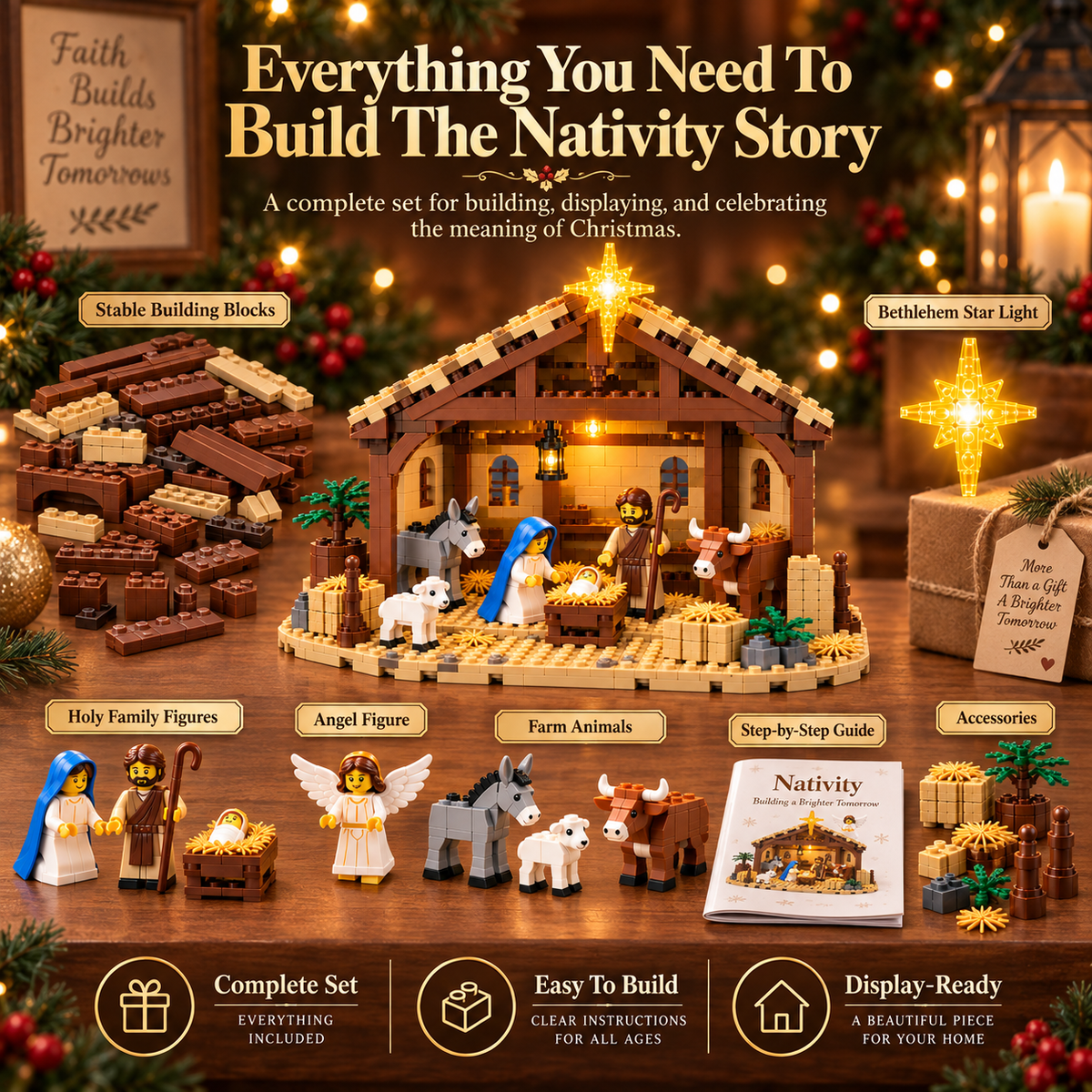 π Last Day 50% OFFπ Build The Christmas Story β Nativity Scene Building Block Set