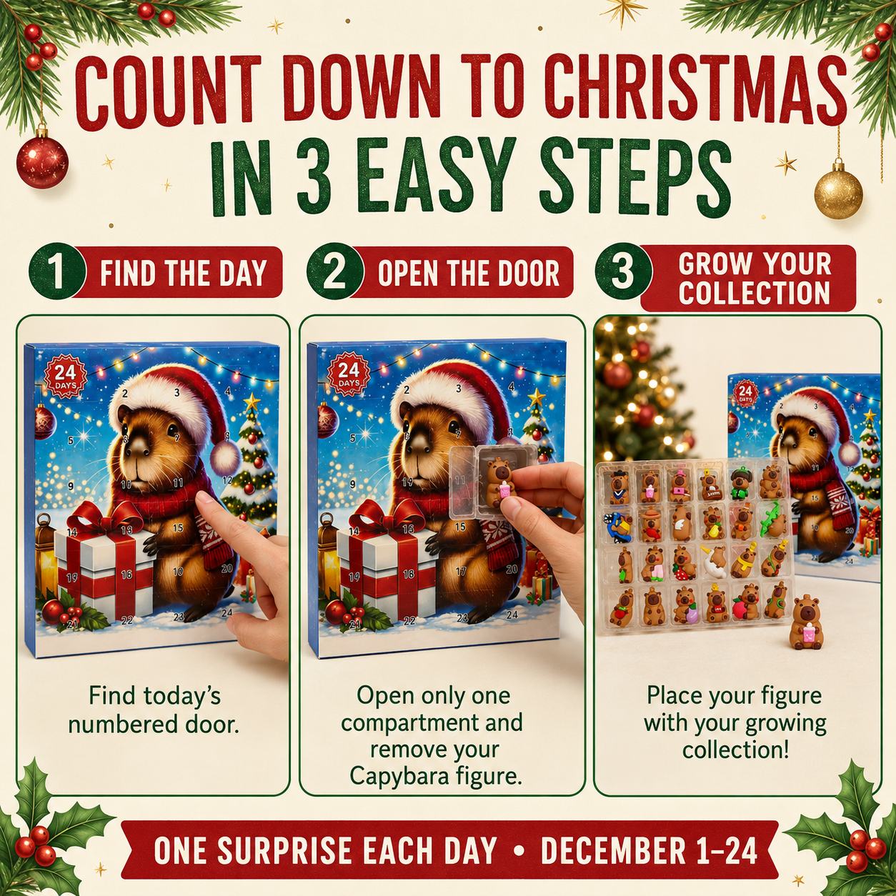 2026 Capibara Christmas Countdown Calendar