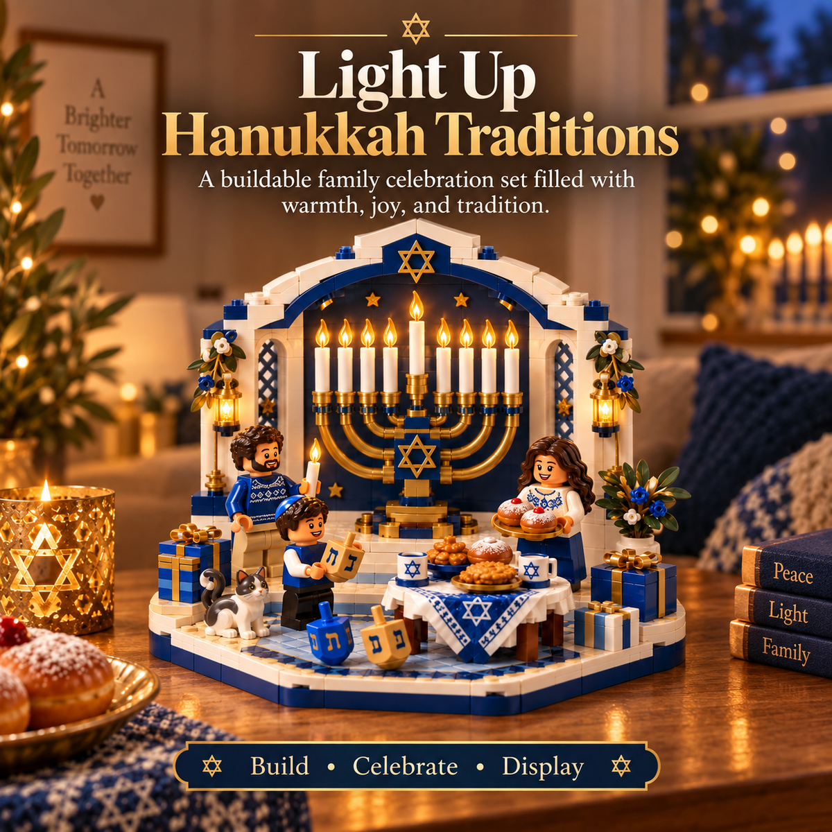 πβ¨ Last Day 50% OFF β° Hanukkah Family Light Building Block Display Set