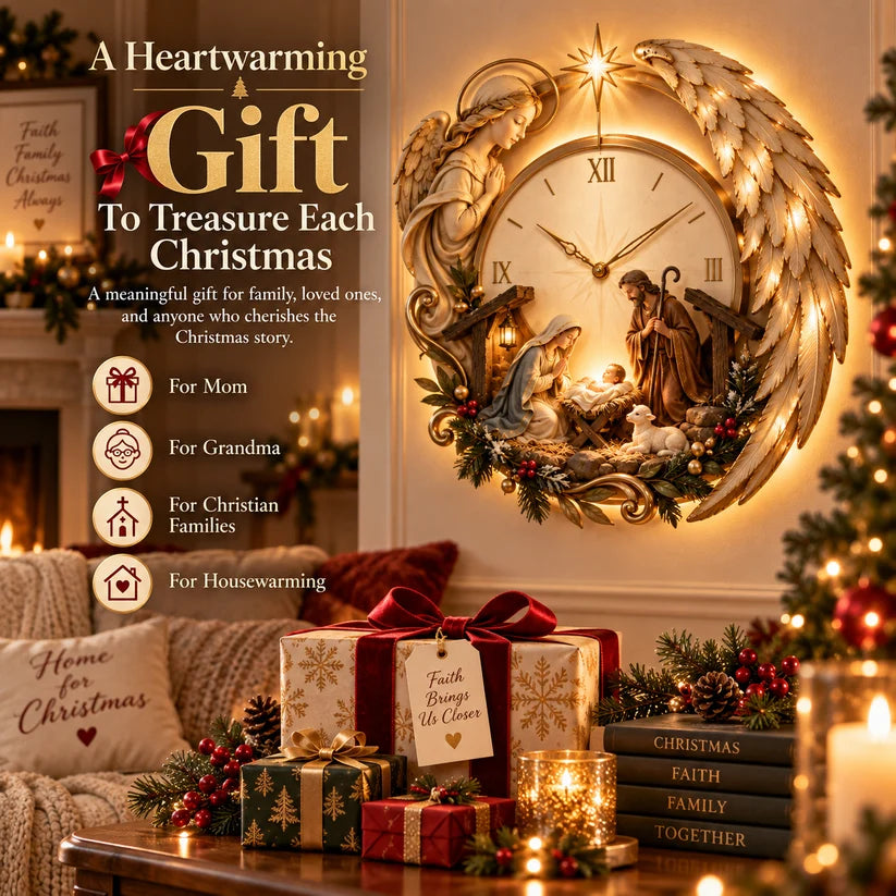 πβ° LAST DAY 50% OFF β¨ Bethlehem Angel Nativity Glow Clock