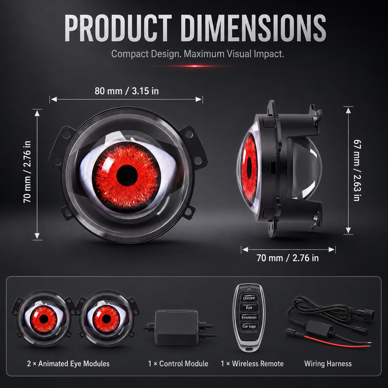 ๐ฅ Limited Time 50% OFF๐ED Headlights with Animated Evil Eyes