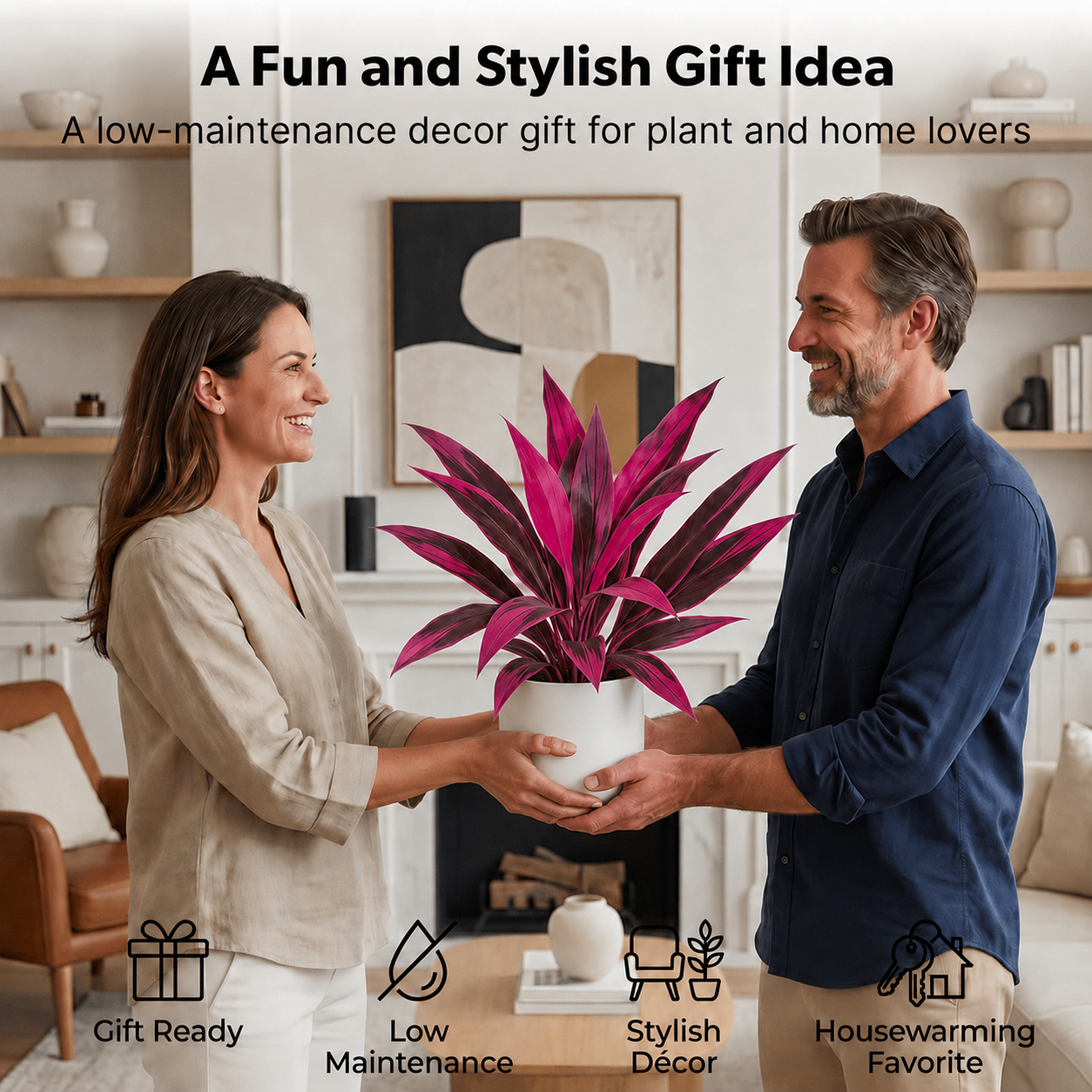 š Last Day 50% OFF - Artificial Boston Fern & Dragon's Blood Tree Plants