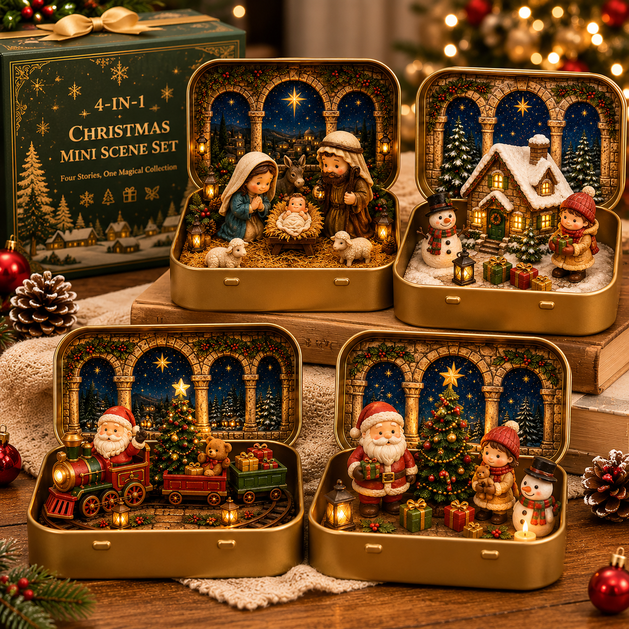 🎄 A Tiny Christmas Wonderland in a Tin