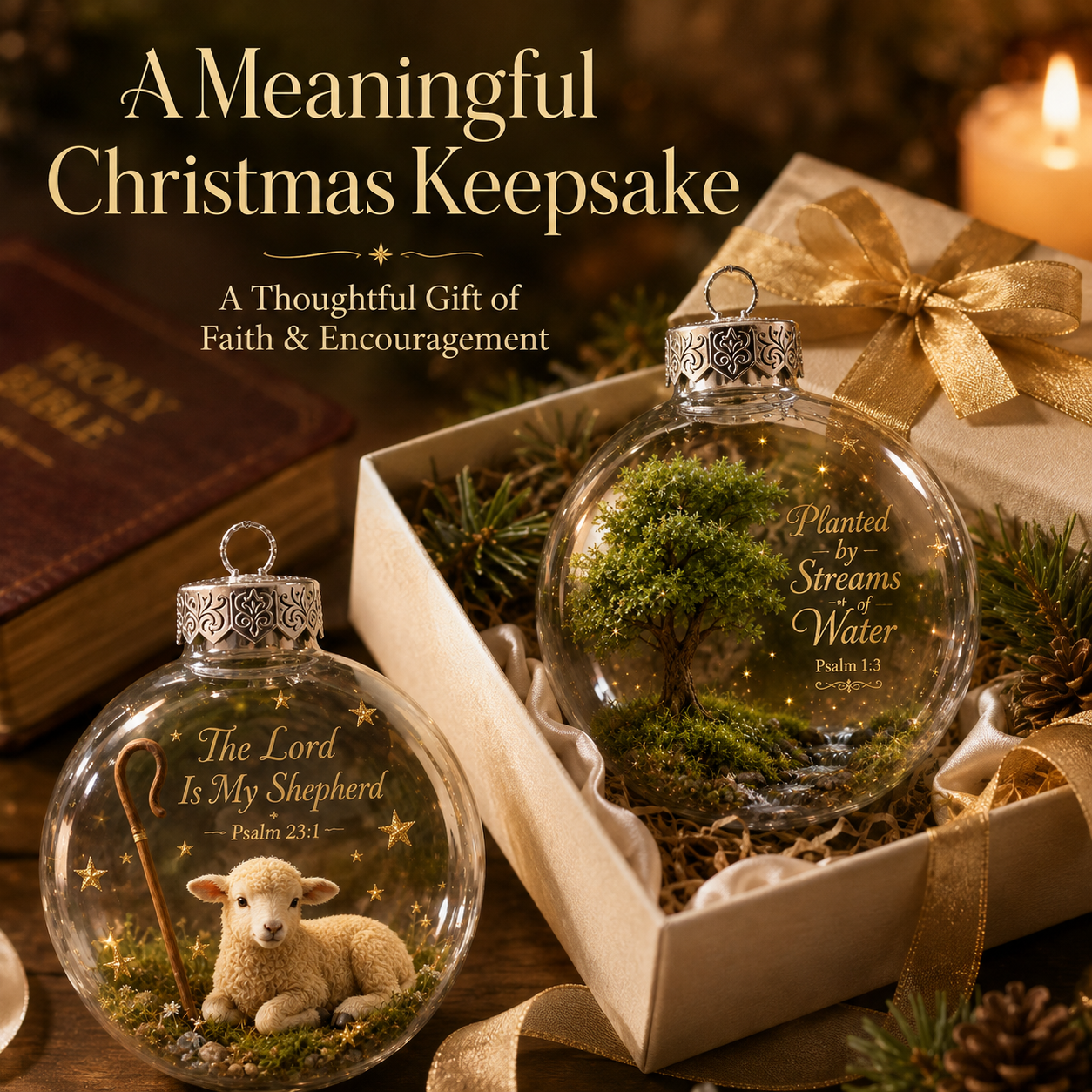 β¨ Psalms Scripture Christmas Ornament