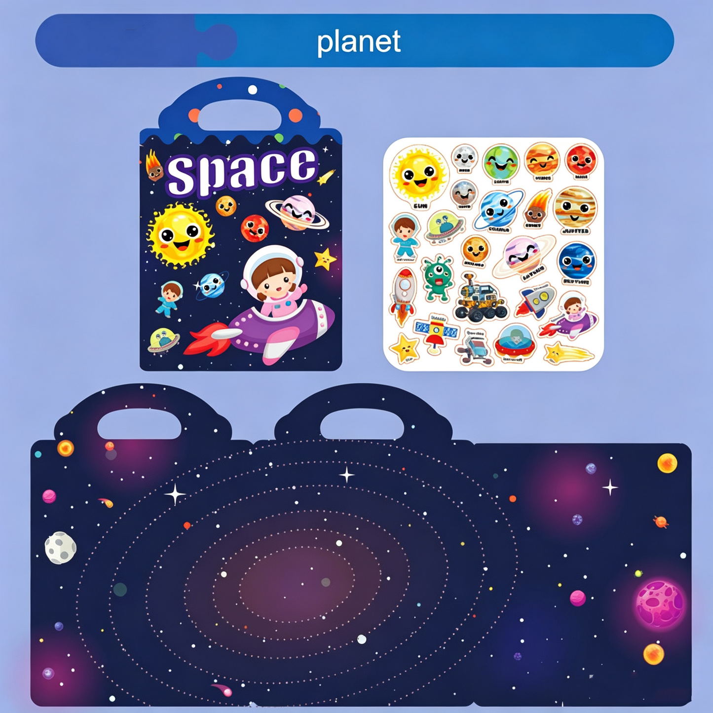 🧠📚Reusable Jelly Sticker Book for Toddlers 2-5, Portable Silicone Quiet Activity Travel Toy🎨