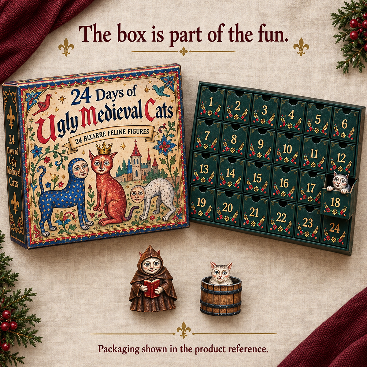 ππ° 24 Days of Ugly Medieval Cats β Hilariously Weird Cat Advent Calendar 2026