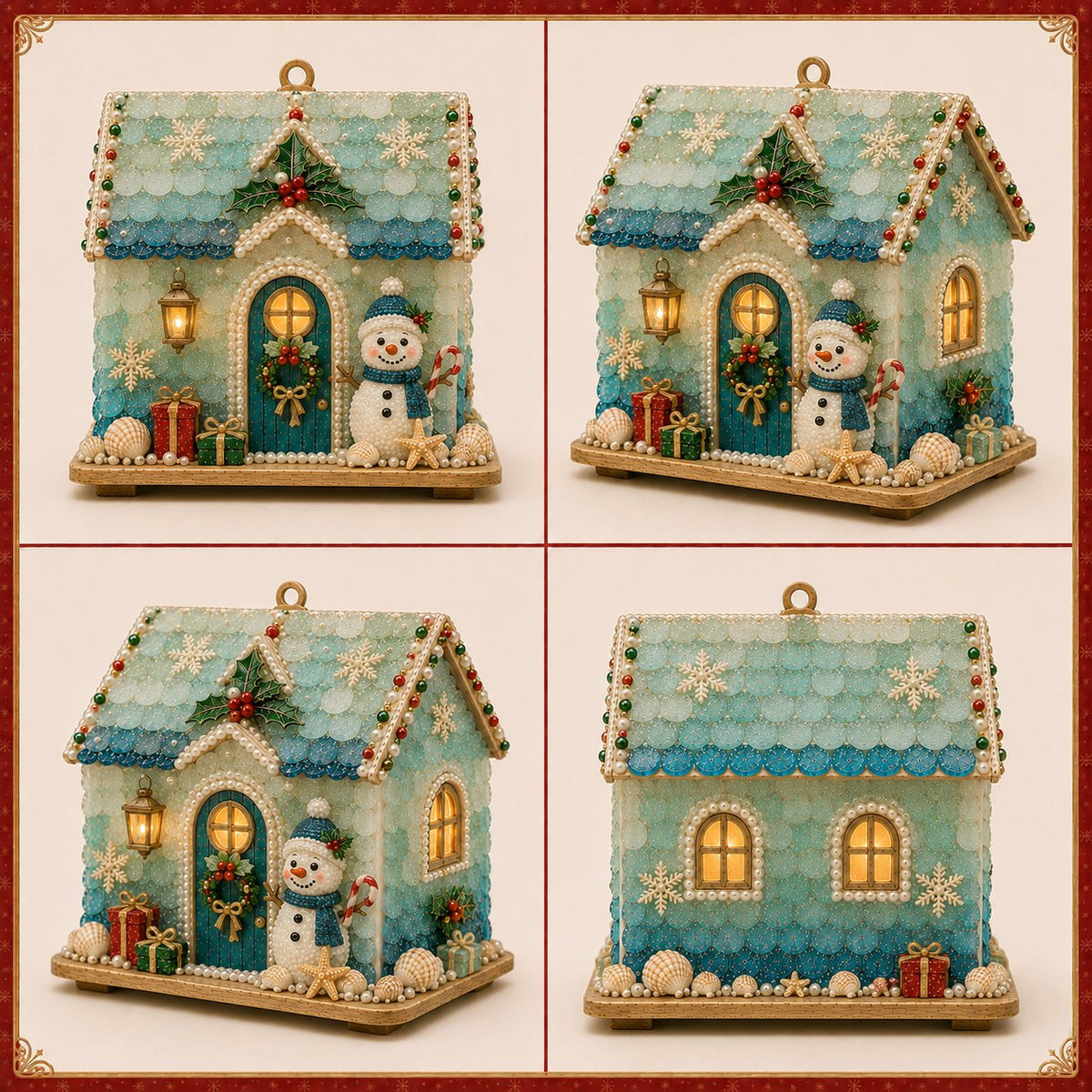 β³ Last Day 49% OFF β π‘ Beginner-Friendly DIY Glowing Coastal Glass-Style Christmas Cottage Kit Collection | Complete Kit with Sea Glass-Style Pieces, Pearl Beads & Step-by-Step Guide Included π