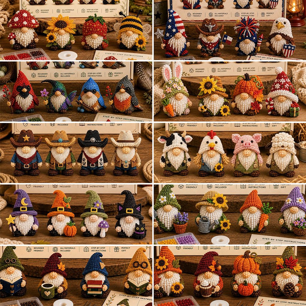 🔥Last Day 50% OFF🧵✨3D Beaded Gnome DIY Kit