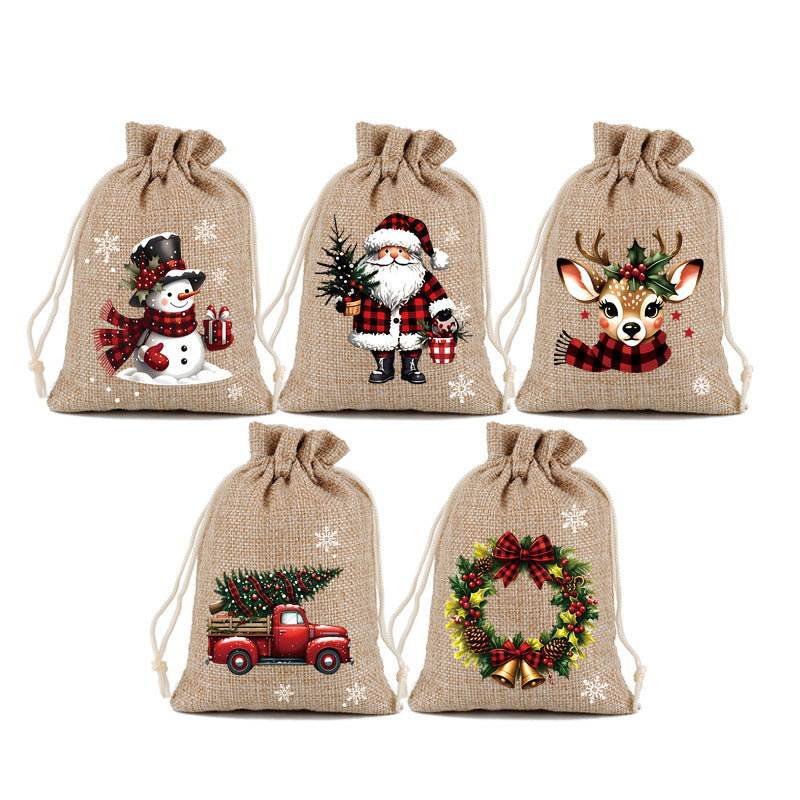 π Christmas Drawstring Gift Bags β Festive Santa & Reindeer Prints, Double Drawstring Closure & Durable Fabric β Holiday Cheer in Every Gift β¨