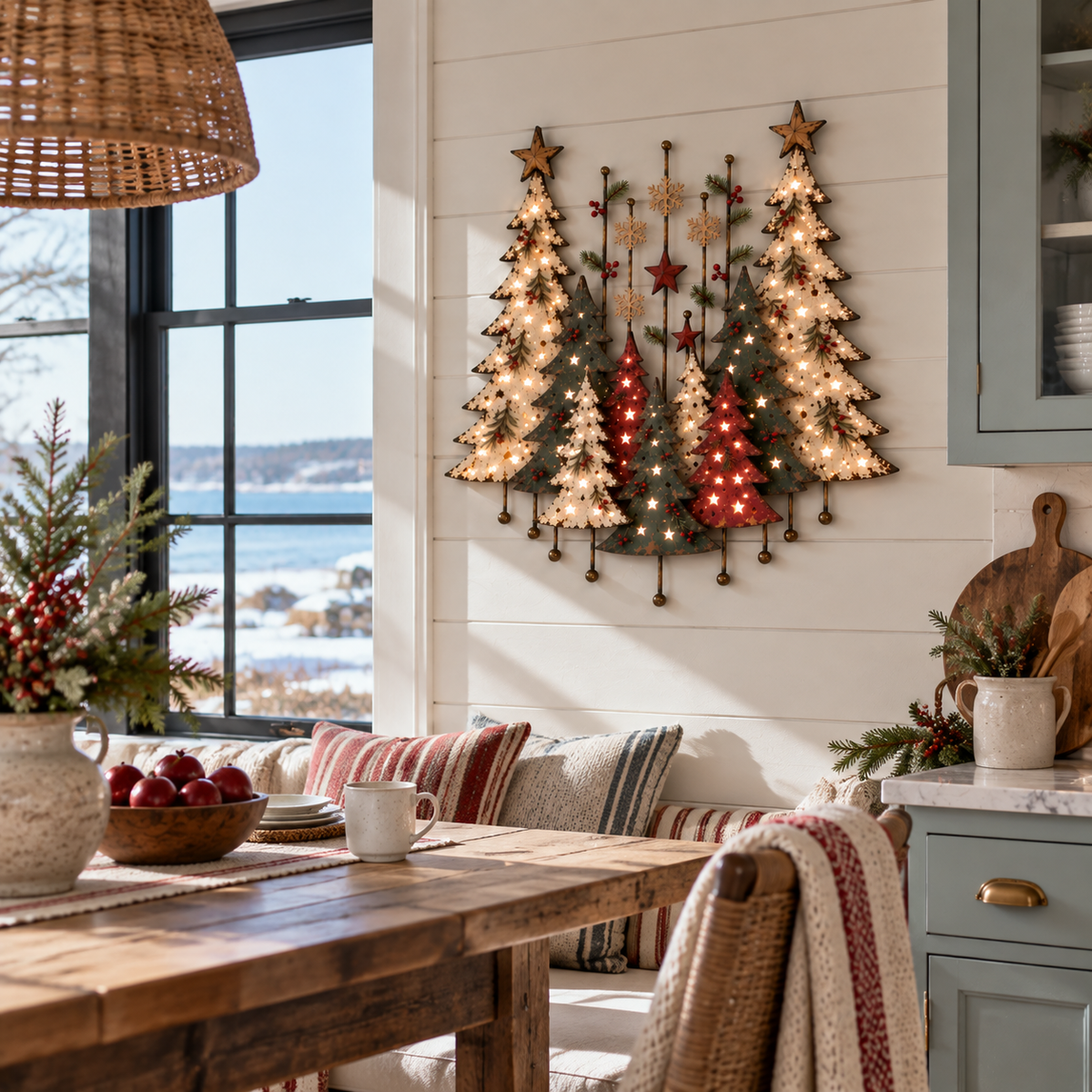 Vintage Christmas Forest Wall Art