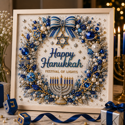 🎁 50% OFF Festival of Lights Sale - DIY Hanukkah Pearl Art Kit ✨