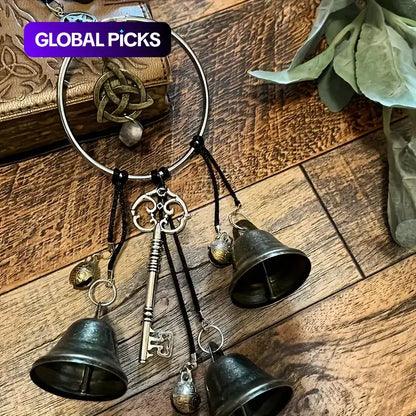 🔮 Witchy Hanging Bells – Vintage Gothic Pentagram Door Decor