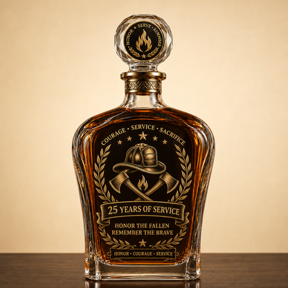 🕯️ 9/11 25th Anniversary Memorial Whiskey Decanter & Glass Gift Set – We Will Never Forget 343 Heroes Tribute