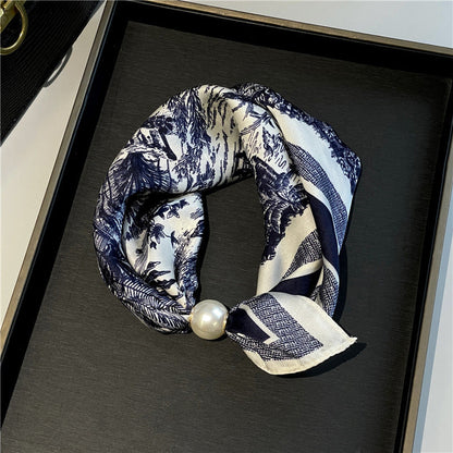 🧣 Effortless Glamour: Pop-On Pearl Necklace Scarf ✨