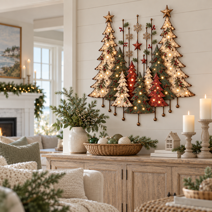 Vintage Christmas Forest Wall Art