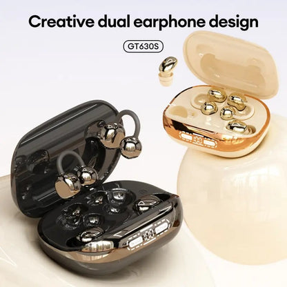 🎧 3-in-1 Wireless Earbuds with Power Bank Charging Case – Clip-On & Sleep Bluetooth Headphones with 4 Earbuds, Noise Cancellation, Water Resistant for Sports & Sleep