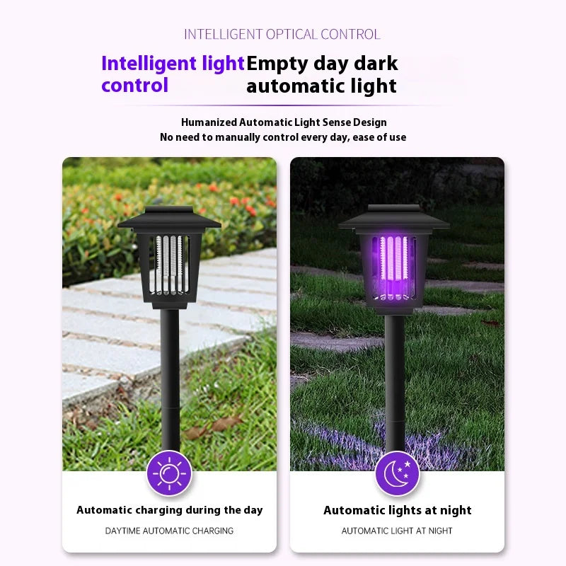 Outdoor Solar LED Mosquito Killer Garden Lamp - Best Stinger for Mosquitoes/Moths/Flies