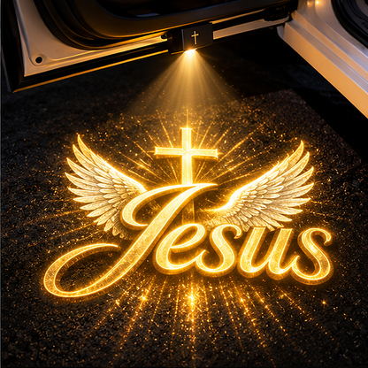 🔥Last day 50% OFF-Christian Car Door Projector Light – Golden Cross & Faith-Inspired Welcome Light