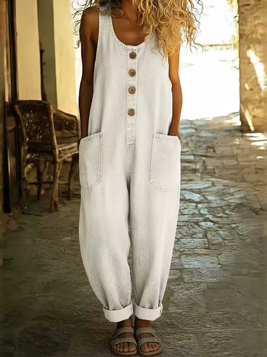 🤠👖Vintage Loose Wide Leg Denim Bib Overalls for Women
