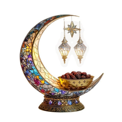 🌙Islamic Elegant Crescent Moon & Lantern Desktop Ornament(Single-sided printing and double-sided viewing)