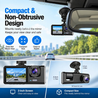 360° Protection Dash Cam: Never Drive Blind Again! 🚗🛡️