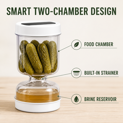 Pickle Jar — — With Strainer Flip and Fork