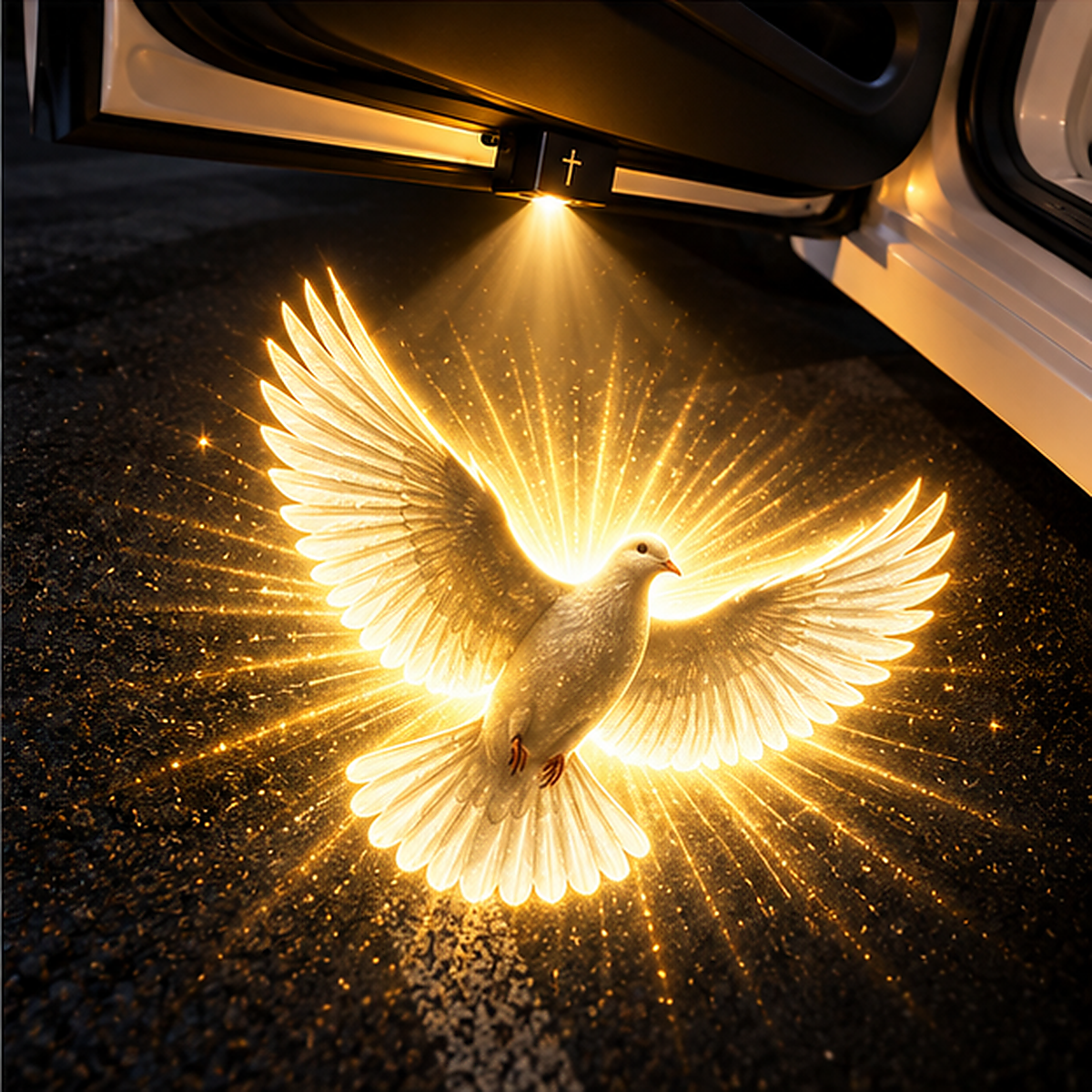 🔥Last day 50% OFF-Christian Car Door Projector Light – Golden Cross & Faith-Inspired Welcome Light
