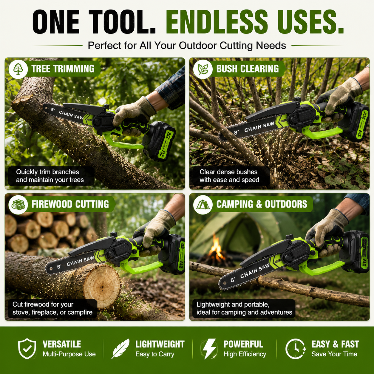 🔋8-Inch Portable Electric Mini Chainsaw for Tree Trimming & DIY  URL Handle