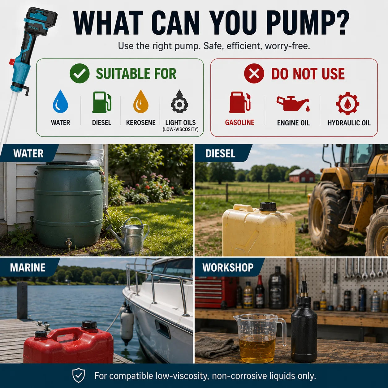 Mroace Cordless Portable Water Transfer Pump