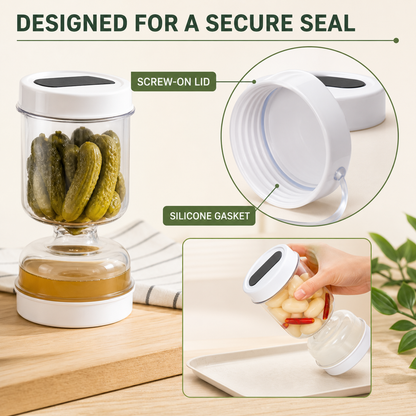 Pickle Jar — — With Strainer Flip and Fork