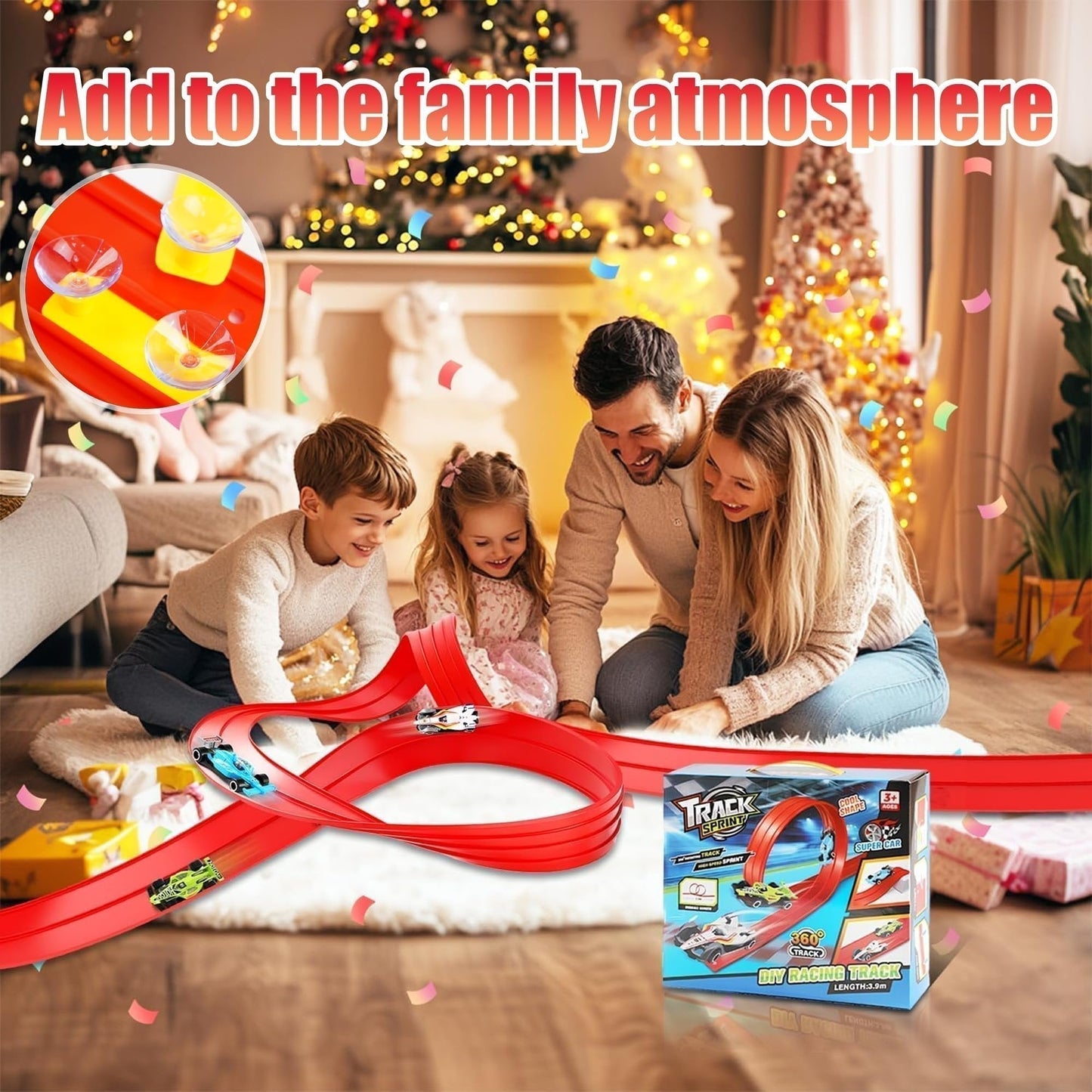 🎁Last Day Promotion 🔥🏎️DIY Children's Alloy Car Suction Cup Race Track