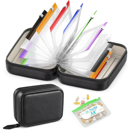 Waterproof pillbox A8 binder set, travel medicine bag