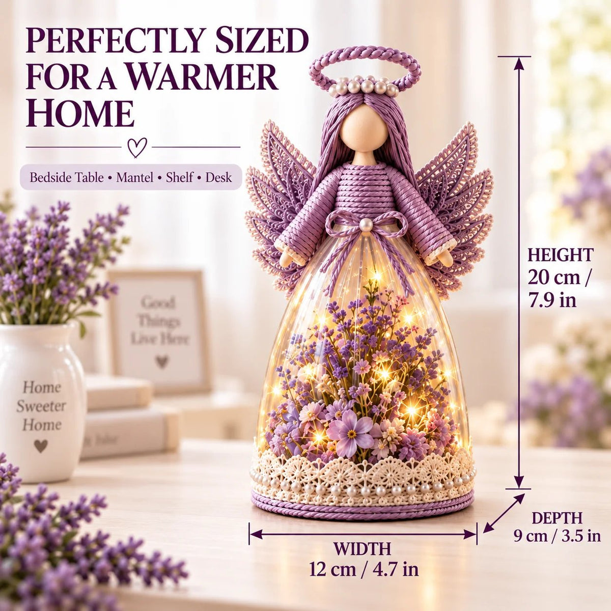 🔥 LAST DAY 49% OFF - 🌸🎁 Lighted Floral Angel Figurine
