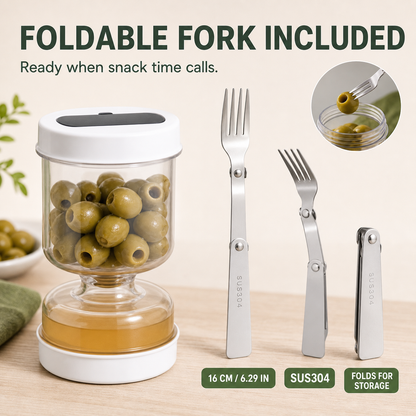 Pickle Jar — — With Strainer Flip and Fork