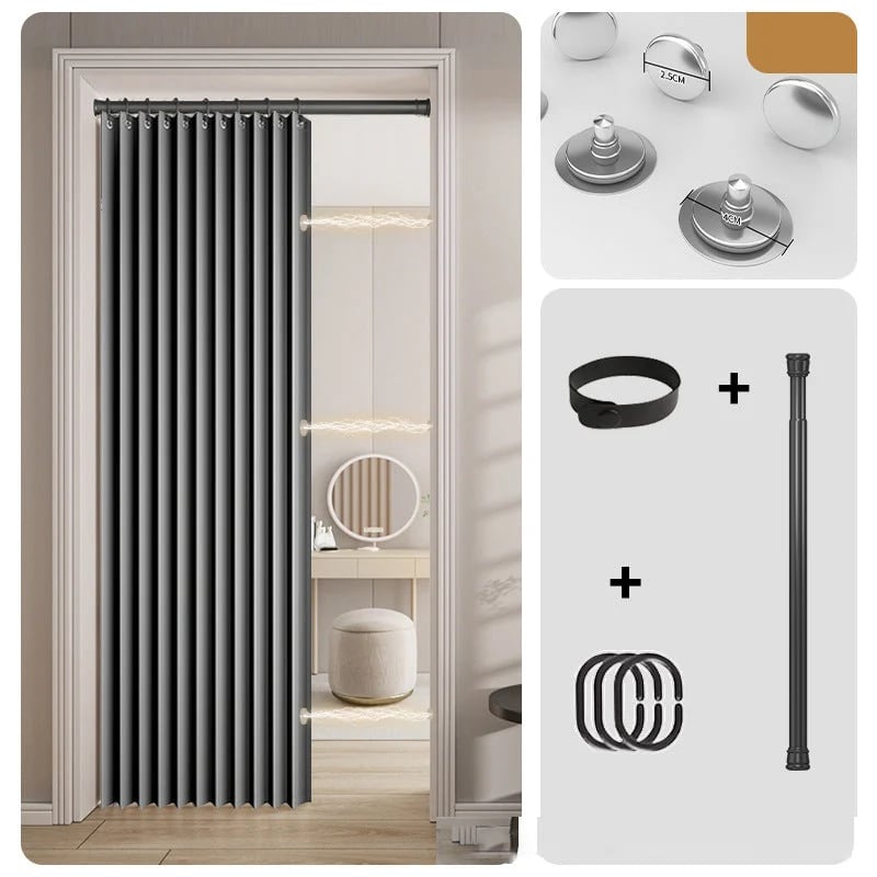 ⭐No-Drill Magnetic Accordion Door Curtain